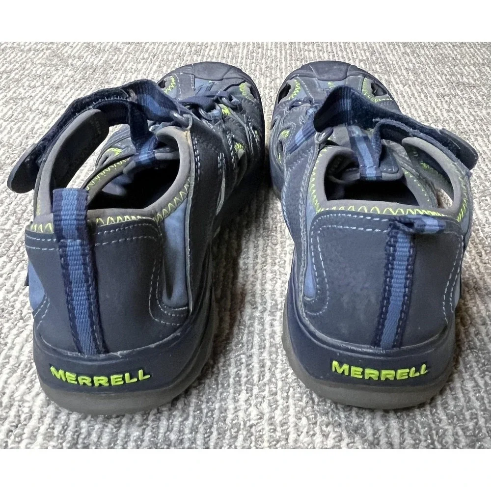 Merrell Hydro Hiker Sandal Shoes Mens Size 7 Blue Leather Hook &‎ Loop Hiking